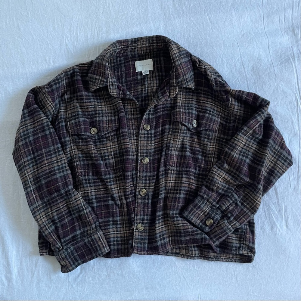 American Eagle Cropped Flannel